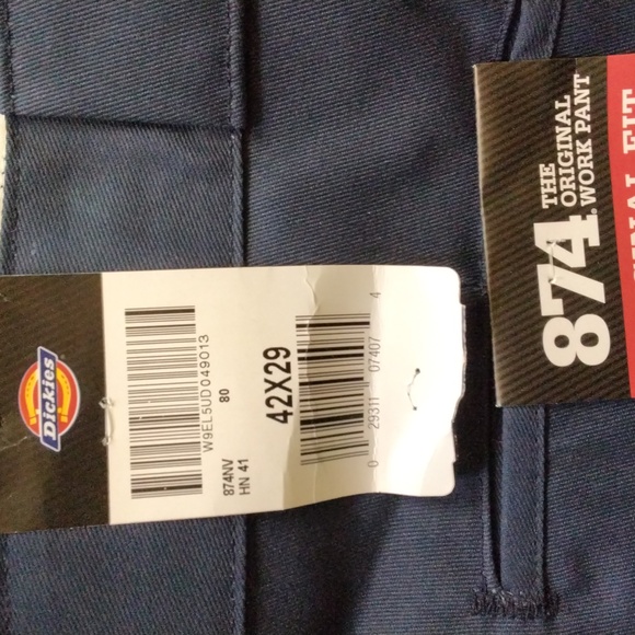 Dickies Work Pants Original Fit 874 Mens Khaki  W42xL29 Canvas Pant - Picture 7 of 7